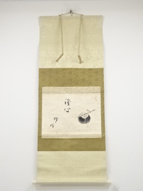 JAPANESE HANGING SCROLL / HAND PAINTED / PERSIMMON